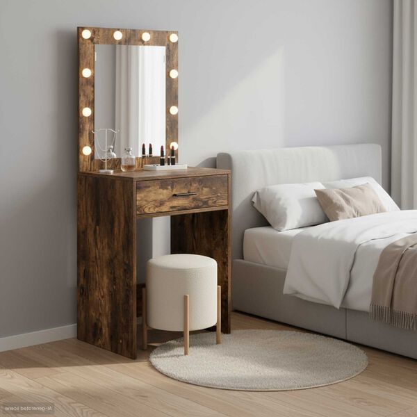 vidaXL Dressing Table Smoked oak 50 x 41 x 135 cm Engineered wood