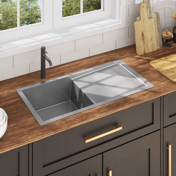 vidaXL Handmade Kitchen Sink Stainless Steel