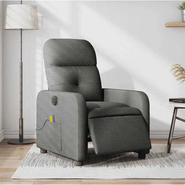 vidaXL Electric Massage Recliner Chair Dark Gray