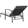 vidaXL Sun Lounger With Table Set of 3 Black loungers, Cream white cushions
