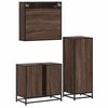 vidaXL Bathroom Furniture Set Brown Oak Engineered Wood, Metal, Glass