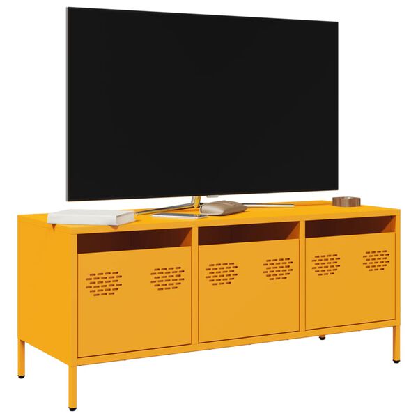 vidaXL TV Cabinet Mustard Yellow Cold-rolled Steel Medium TV Cabinet