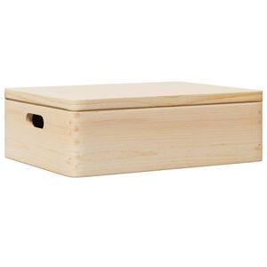 vidaXL Wooden Box Natural Solid pine wood (unfinished) Medium Durable