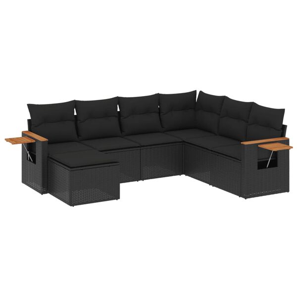 vidaXL Garden Sofa Set Black
