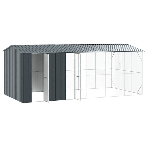 vidaXL Bird Cage with Storage Anthracite 253.94 x 122.05 x 97.24 in