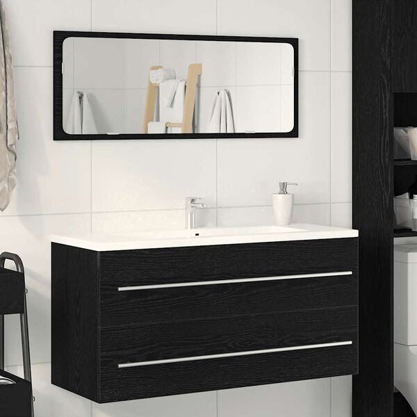 vidaXL Bathroom Sink Cabinet Black Oak 100x38,5x48 cm Engineered Wood