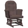 vidaXL Glider Chair With Stool Brown Solid Rubber Wood Standard