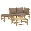 vidaXL Garden Lounge Set Taupe Bamboo Medium Modular Garden Lounge Set