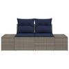vidaXL Garden Sofa with Cushion 184 x 62 x 69 cm Poly Rattan