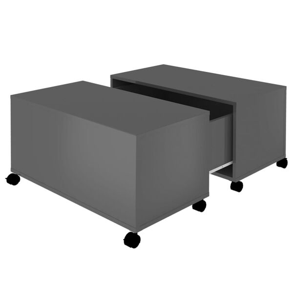 vidaXL Coffee Table High gloss grey Engineered Wood 29.5x29.5x15.0 in