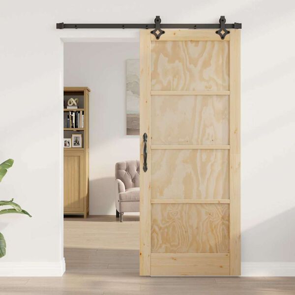 vidaXL Sliding Door ORKDAL Brown 32.68 x 79.53 in Solid Pine Wood