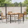 vidaXL Garden stacking chairs 4 pcs Brown and Black