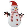 vidaXL Inflatable Snowman White, red, and black