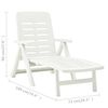 vidaXL Sunlounger White Plastic Standard Foldable Folding Sun Lounger