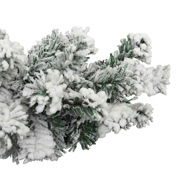 vidaXL Christmas Garland Green with white flocked snow PVC 32.8 ft length