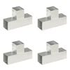 vidaXL Post Connectors 4 pcs T Shape Galvanised Metal 3.58x3.58"