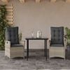 vidaXL 5 Piece Patio Dining Set with Cushions Light Grey Poly Rattan