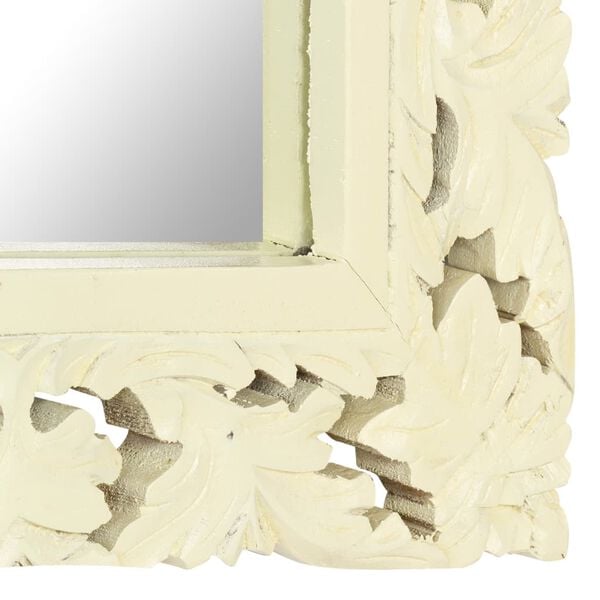vidaXL Mirror White Solid mango wood Medium Decorative Inlays Mirror