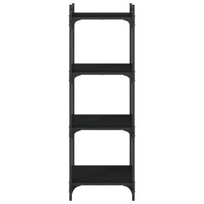 vidaXL Bookcase 4-Tier Black 15.7"x11.8"x47.2" Engineered Wood