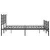 vidaXL Bed Frame Black Powder-Coated Steel King Size Bed Frame