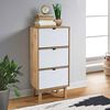 vidaXL Shoe Cabinet Brown and White Solid pine wood and engineered wood