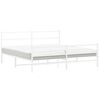 vidaXL Bed Frame White Steel Full Rectangular Modern Metal Bed Frame
