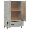 vidaXL Highboard Concrete grey Engineered wood, iron Tall Highboard