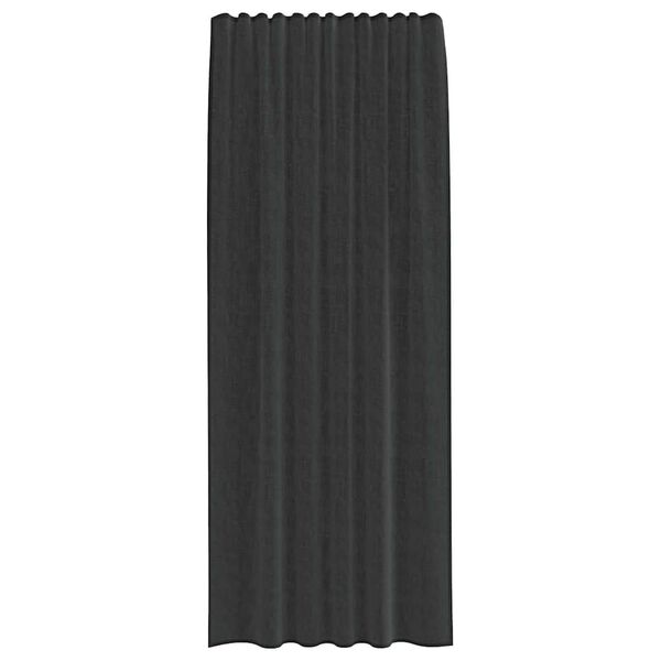 vidaXL Voile Curtains with Rod Pockets 2 pcs Black