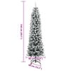 vidaXL Christmas Tree Green and white PVC, PE, Steel Tall and slim