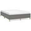 vidaXL Bed Frame Dark Grey Fabric, Plywood, Engineered Wood Full