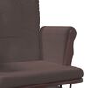 vidaXL Glider Chair With Stool Brown Solid Rubber Wood Standard