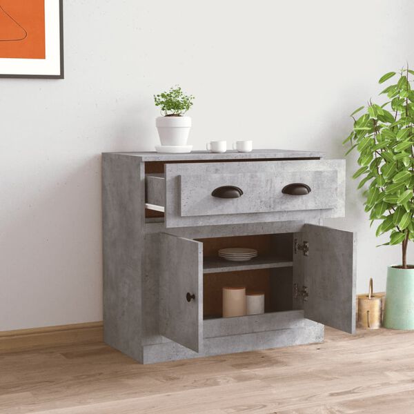 vidaXL Sideboard Concrete Gray Engineered Wood 27.6 x 14.0 x 26.6 in