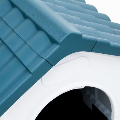 vidaXL Dog House Blue 22.4"x26.8"x26" Polypropylene