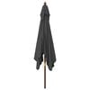 vidaXL Garden Parasol Anthracite Polyester, Solid hardwood, Laminated bamboo