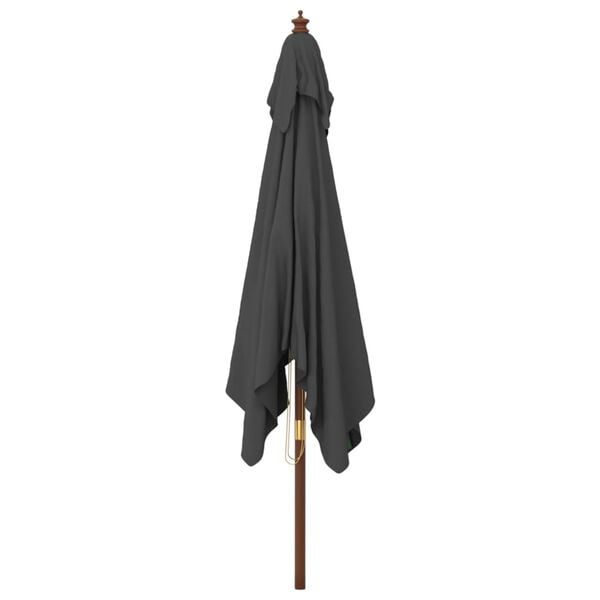 vidaXL Garden Parasol Anthracite Polyester, Solid hardwood, Laminated bamboo