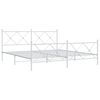vidaXL Bed Frame White Steel King Bed Frame Rectangular Durable