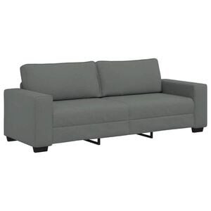 vidaXL 3-seater Sofa Dark grey Polyester, Metal, Plywood, Solid Wood