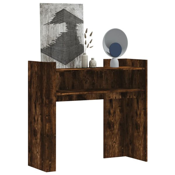 vidaXL Console Table Smoked Oak Engineered Wood 39.4 x 13.8 x 35.4 in