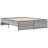 vidaXL Bed Frame Grey sonoma Engineered wood, Steel Double Minimalistic