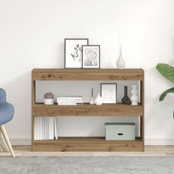 vidaXL Bookcase Artisan oak 39.37 x 11.81 x 28.35 in Engineered Wood