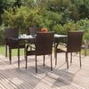 vidaXL Garden Dining Set Brown PE Rattan Large Stackable