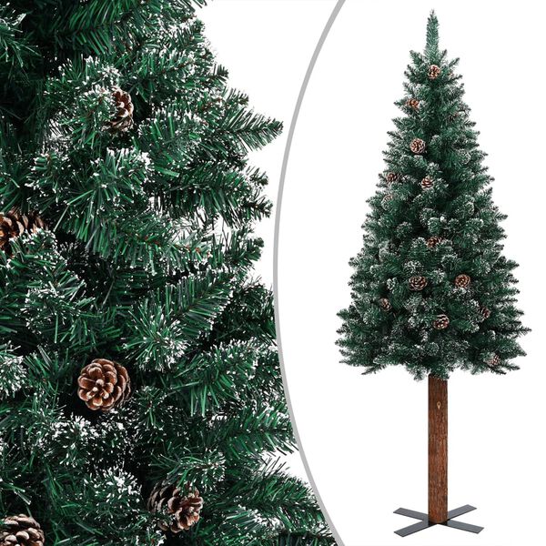 vidaXL Christmas Tree Green with white snow PVC 59.1 in Height