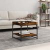 vidaXL Coffee Table Smoked Oak Engineered Wood and Iron Medium
