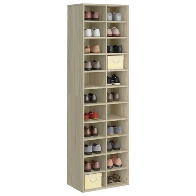 vidaXL Shoe Cabinet Sonoma Oak 21.3"x13.4"x72" Engineered Wood