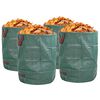 vidaXL Garden Waste Bags 4 pcs Green 66 x 66 x 83.5 cm Polypropylene