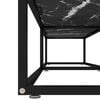 vidaXL TV Cabinet Black Marble Tempered Glass, Powder-Coated Steel