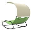 vidaXL Double Sun Lounger Green and cream