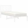 vidaXL Bed Frame White Steel Single Bed Frame Rectangular