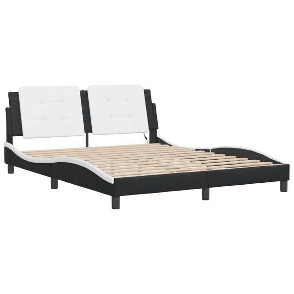 vidaXL Bed Frame Black and white