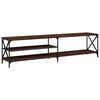 vidaXL TV Cabinet Brown Oak Engineered Wood, Metal Large TV Cabinet